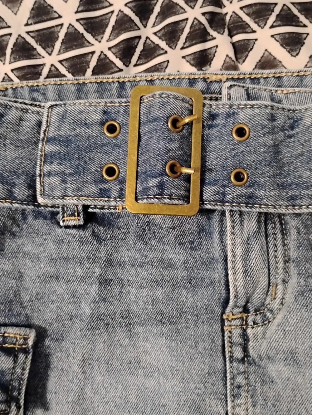 Justice Girls Denim Cargo Skort with Belt Blue Wash Utility Skirt Size 10